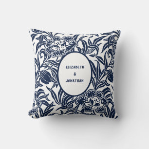 Coussin Motif floral botanique vintage Art Nouveau