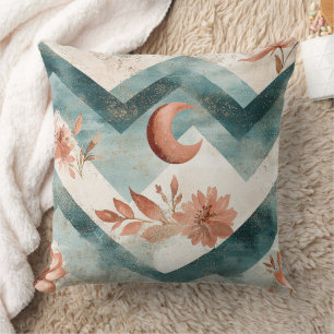 Coussin Motif floral chevron Lune rustique (2)