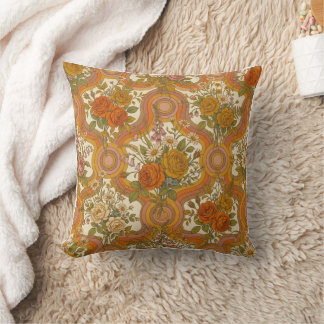Coussin Motif floral continu des années 70 | Chaud Bohème