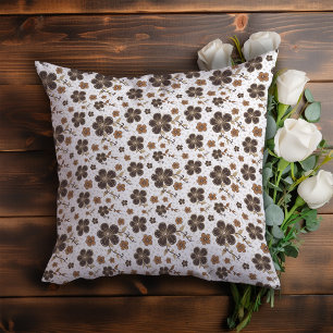 Coussin Motif floral Cottagecore blanc