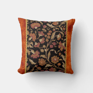 Coussin Motif floral couleur rouille élégant