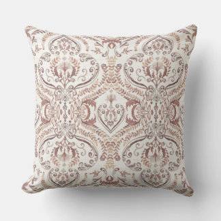 Coussin Motif floral damassé élégant et vintage sans coutu