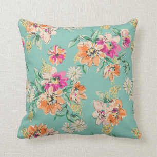 Coussin Motif floral de croquis lumineux