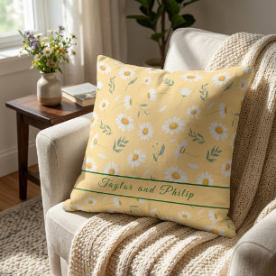 Coussin Motif floral de daisy pastel tropical pour l'extér