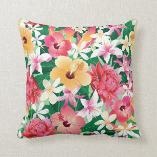 Coussin Motif floral de ketmie tropicale