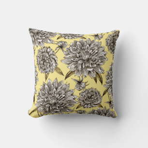 Coussin Motif floral de la mère jaune