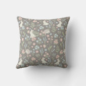 Coussin Motif floral de lapin printanier (Verso)