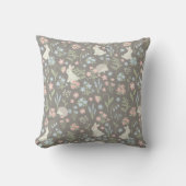 Coussin Motif floral de lapin printanier (Recto)