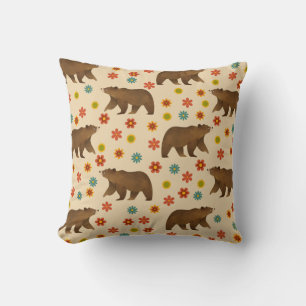 Coussin Motif floral de l'ours