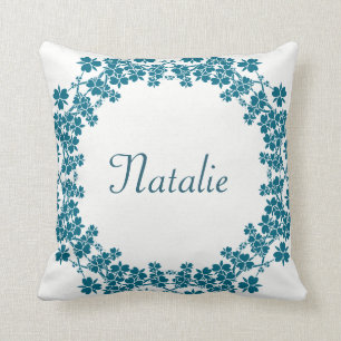 Coussin motif floral de monogramme extérieur