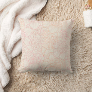 Coussin Motif floral de pivoine rose