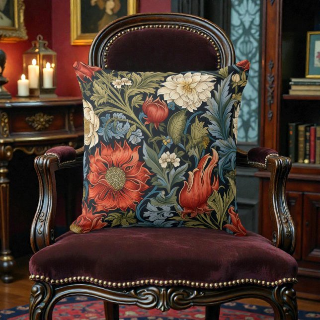 Coussin Motif floral de style William Morris (Créateur téléchargé)