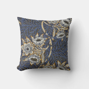 Coussin Motif floral de tulipe et de saule de William Morr