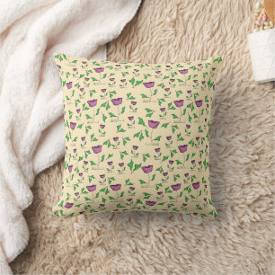 Coussin Motif floral de tulipes violettes