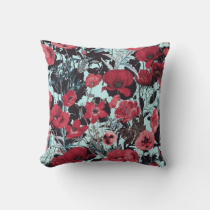 Coussin Motif floral du pavot