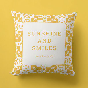 Coussin Motif floral élégant jaune personnalisé moderne no