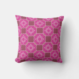 Coussin Motif floral étoilé arabesque rose sans couture