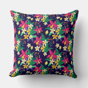 Coussin Motif floral exotique coloré-23021