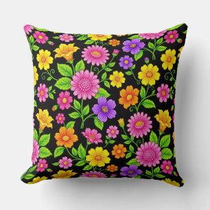 Coussin Motif floral exotique coloré-35681