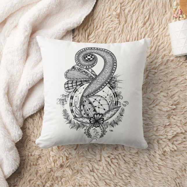 Coussin Motif floral : fleur Zen Doodle -  (Couverture)