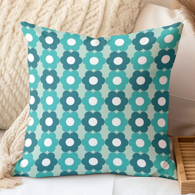 Coussin Motif floral géométrique rétro (Créateur téléchargé)