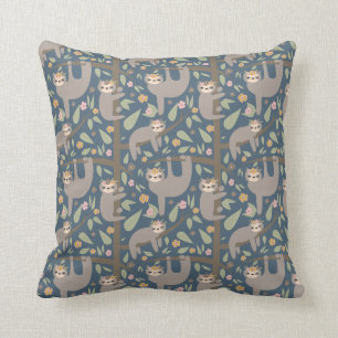 Coussin Motif floral mignon de paresse