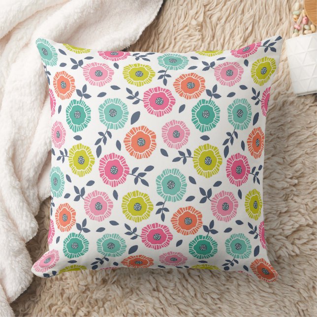 Coussin motif floral mignon multicolore (Couverture)
