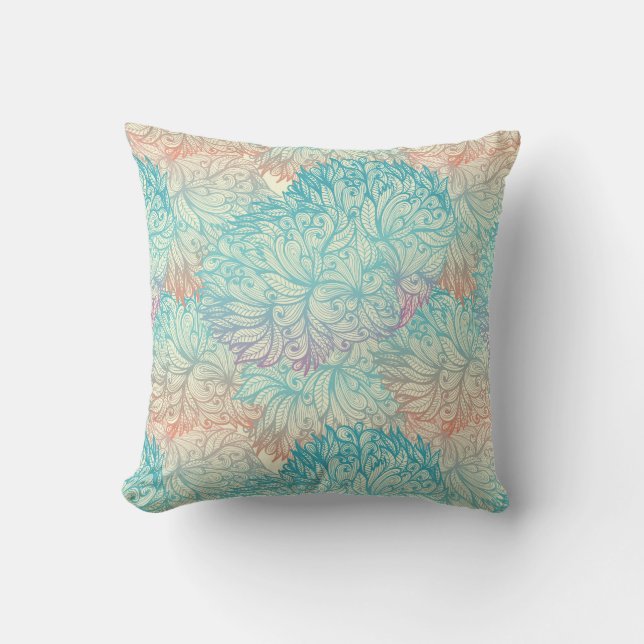 Coussin Motif floral multicolore de griffonnage (Recto)