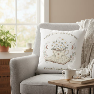 Coussin Motif floral neutre et tranquille pour tasse à thé
