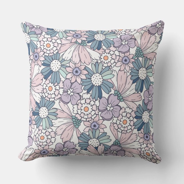 Coussin Motif floral pastel  (Recto)