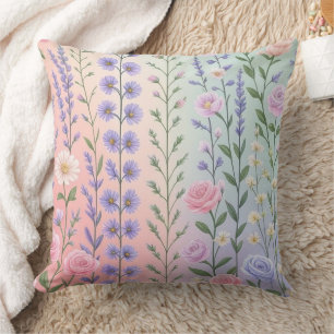 Coussin Motif Floral Pastel  
