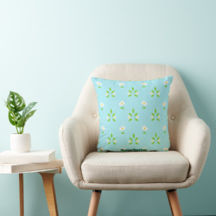 Coussin Motif floral printanier minimaliste
