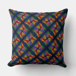Coussin Motif floral psychédélique coloré