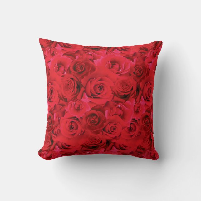 Coussin Motif floral répétitif | Motif Red Roses (Recto)