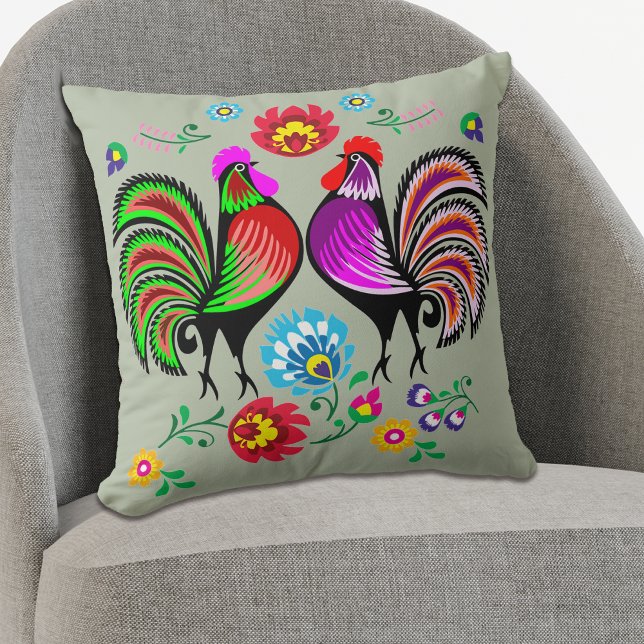 Coussin Motif Floral Rooster Boho (Créateur téléchargé)