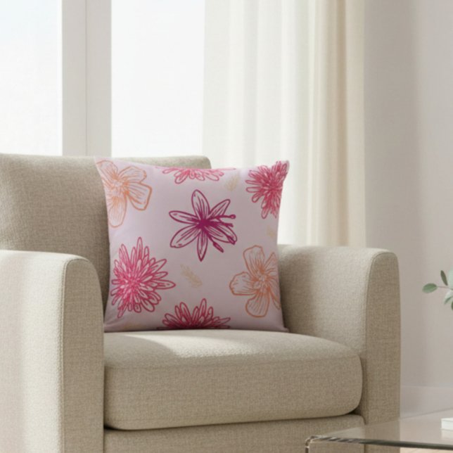 Coussin Motif floral rose (Créateur téléchargé)