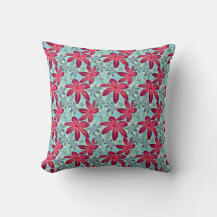 Coussin Motif floral rose et bleu sans couture