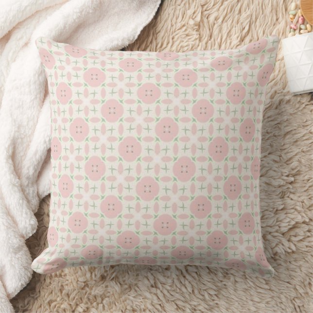 Coussin Motif floral rose pastel (Couverture)