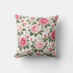 Coussin Motif floral rose rose romantique sans couture