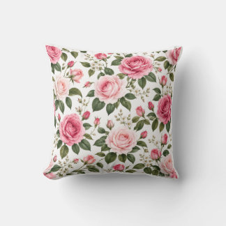 Coussin Motif floral rose rose romantique sans couture