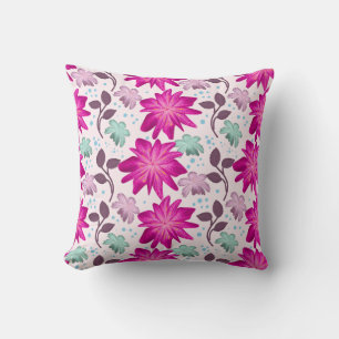 Coussin Motif floral rose vibrant Fleurs modernes audaci