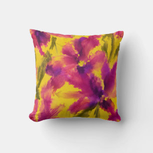 Coussin Motif floral sans couture à l'aquarelle vibrant