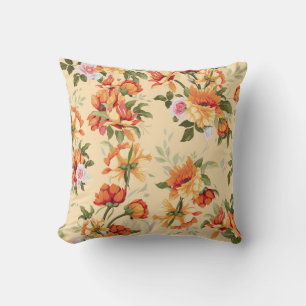 Coussin Motif floral sans couture avec rose, aquarelle. Il