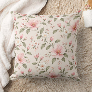 Coussin Motif floral sans couture de fleurs de cerisier ro