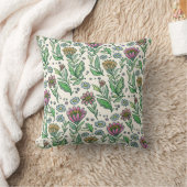 Coussin Motif floral scandinave folklorique artistique (Couverture)