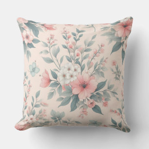 Coussin Motif floral sur fond clair