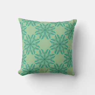 Coussin Motif floral sur vert menthe