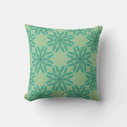Coussin Motif floral sur vert menthe (Recto)