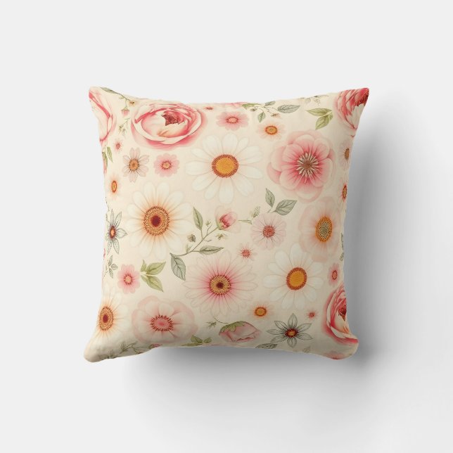 Coussin Motif Floral Vintage (Verso)