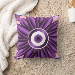 Coussin Motif floral violet Design de fleurs abstrait mode